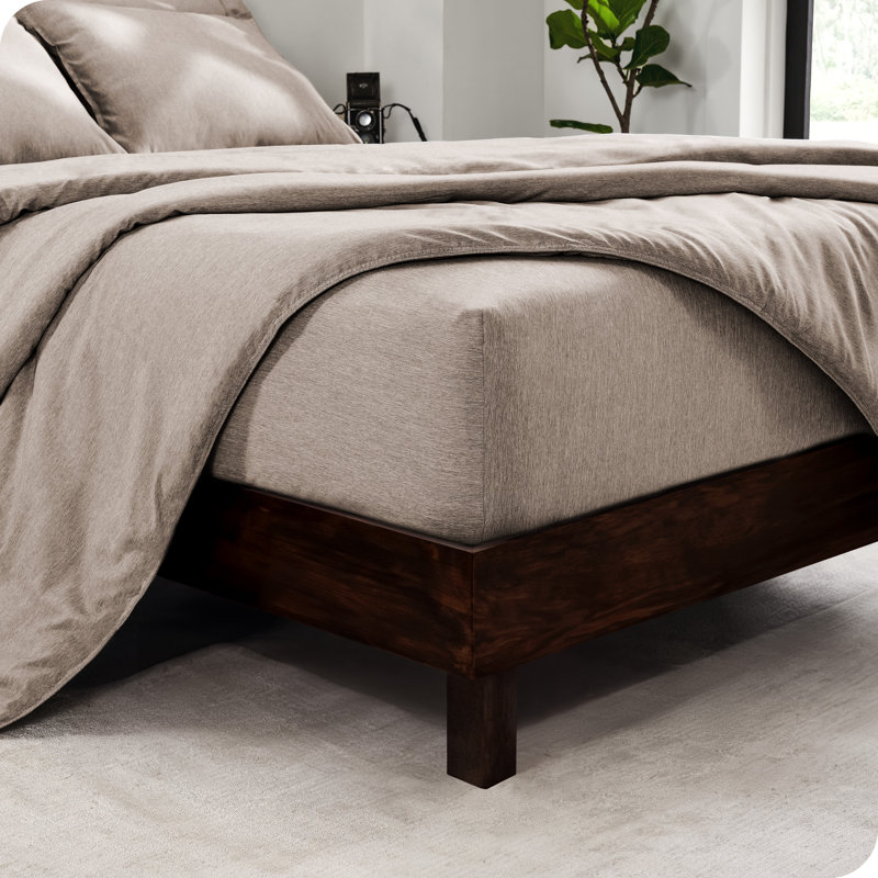 Heather Pebble Queen Microfiber Down Alternative Bedding Set