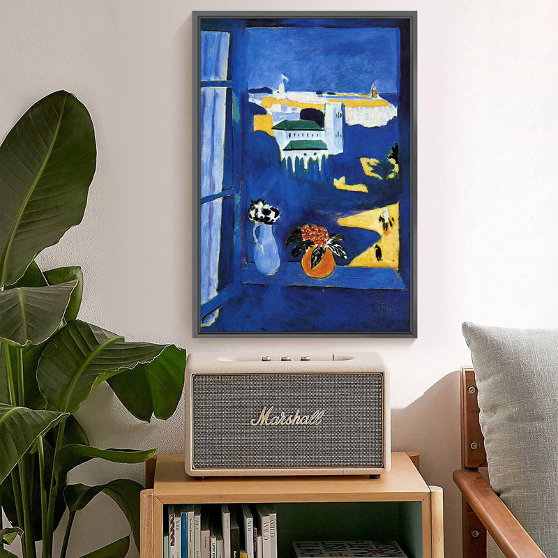 Matisse esthétique abstraite - peinture sur toile, H 16 po x l 12 po x P 1,5 po, Cadre noir
