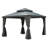 12' X 12' Hardtop Gazebo, Upgraded Metal Gazebo With Drainage System, Dual-Layer Galvanized Steel Roof, Curtain And Netting, Outdoor Shelter Canopy For Patio, Garden, And Backyard, Grey-123203359-123203371