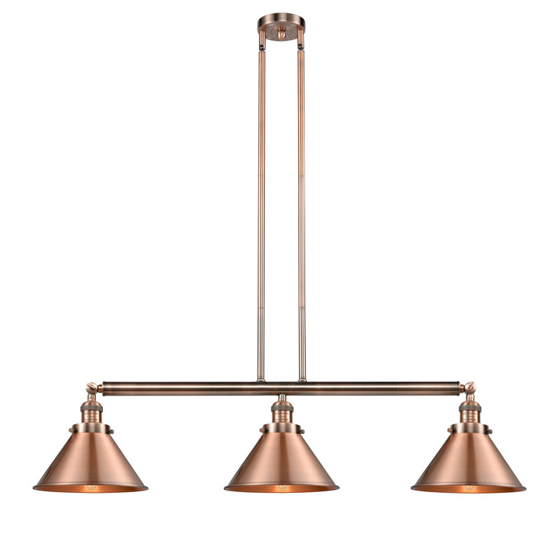 Luminaire suspendu linéaire à 3 lumières pour îlot de cuisine Paylor, Ampoule non incluse, Chrome poli, Chrome poli