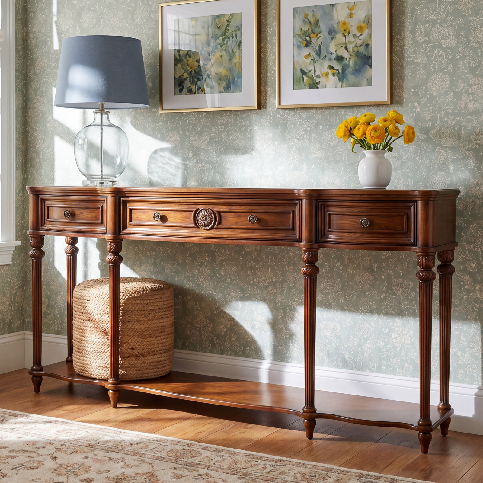 Balsam 72" Console Table, Vintage Oak