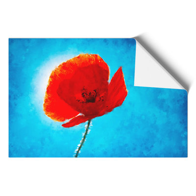 Red Poppy Flower Painting - Frameless Print