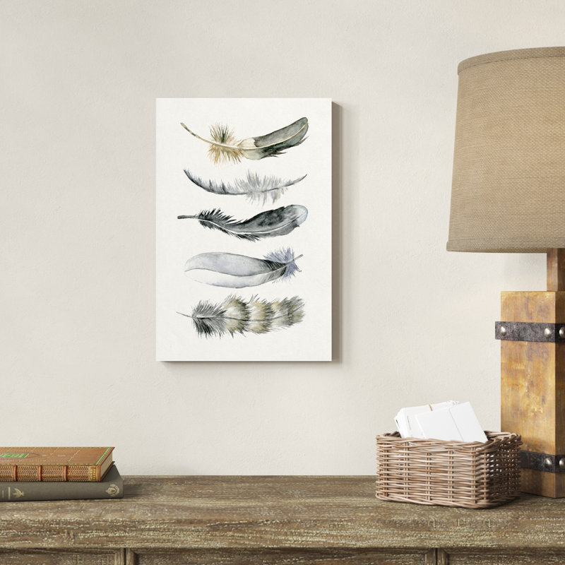 «Tribal Feather I» par Melissa Wang, reproduction d'art sur toile, H 18 po x l 12 po, Toile tendue