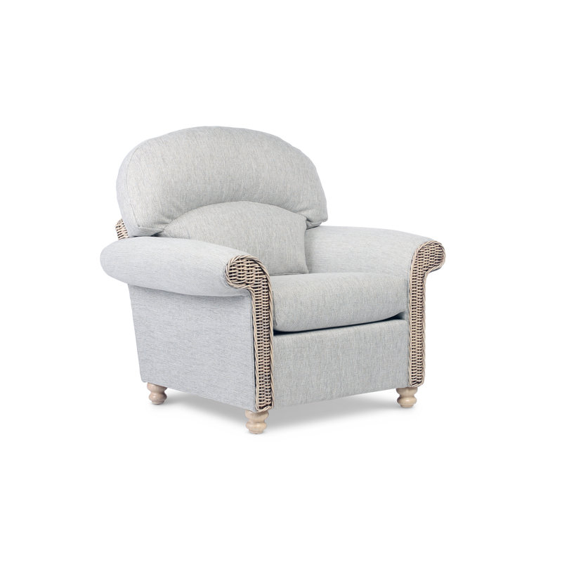 Rosemonde Upholstered Armchair, Pebble, Natural, Polyester