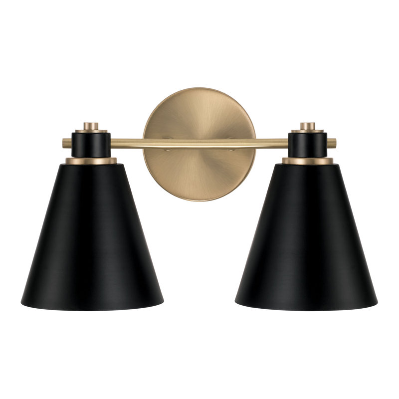 2 - Light Dimmable Vanity Light, Black