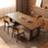 Rectangular solid wood dining table sets