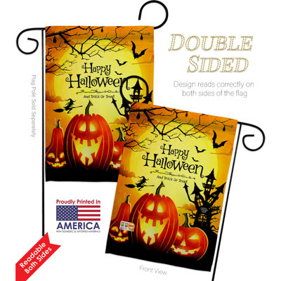 Double Sided 18.5'' H x 13'' W Polyester Halloween Flag Set
