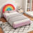 Upholstered Platform Bed with Rainbow Design