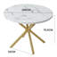 Adorna Round Wood Top Dining Table with Iron Base-107918698