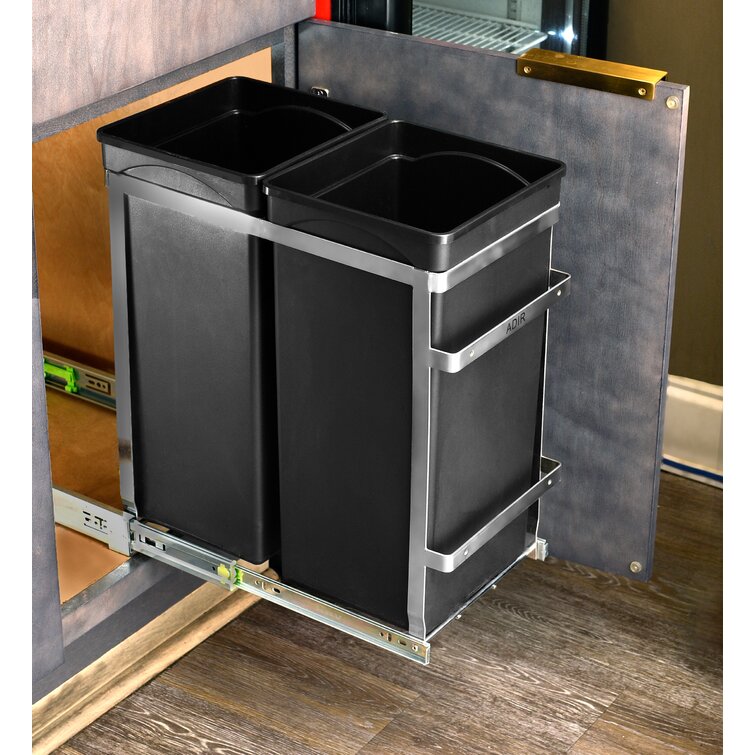 60 Qt. / 15 Gallon / 57 Liters Gray Slim Rectangular Trash Can. Trash Bin  Kitchen Garbage Can Waste Basket Recycle Bin
