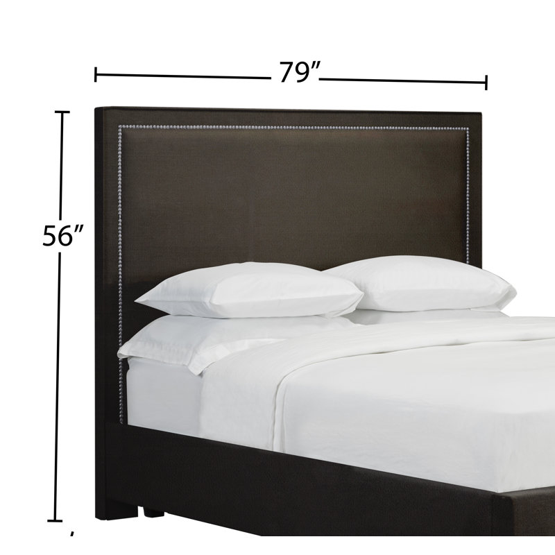Tarr Upholstered Headboard, Leather - Espresso, King