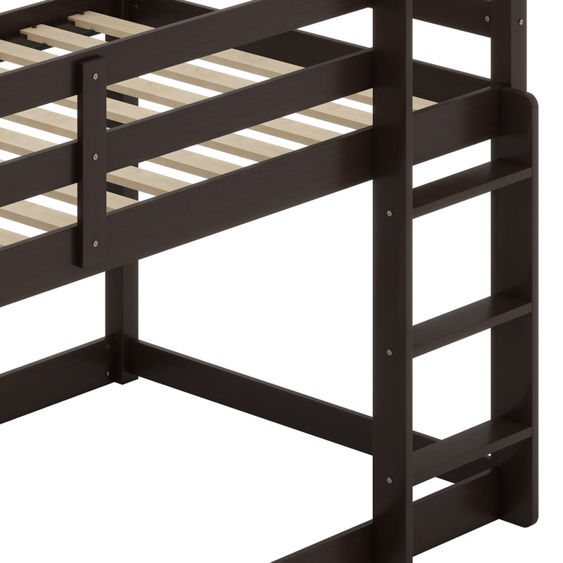 Lit superposé en bois avec échelle, Espresso