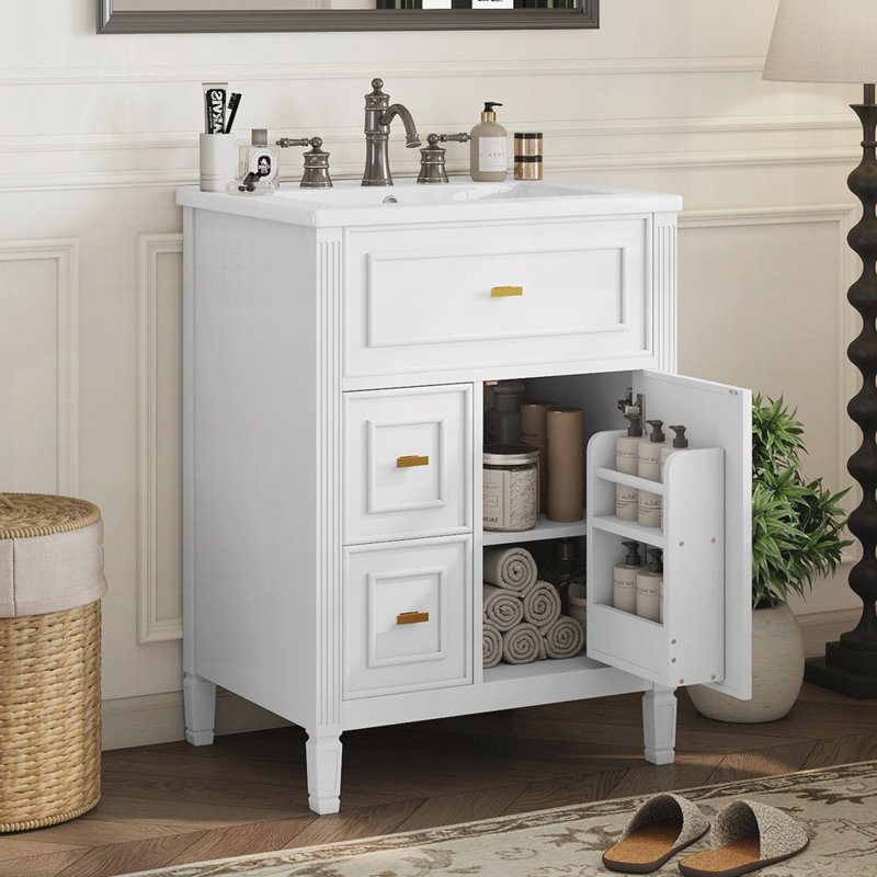Meuble-lavabo 24 po avec lavabo, Blanc