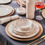 Service de table élégant 24 pièces, 100% porcelaine | Comprend 6 assiettes de service (10,6 po), 6 assiettes (7,9 po), 6 bols (5,5 po), 6 assiettes à dessert (7,9 po) | Parfait pour les repas et les réceptions formels, fabriqué à la main et doté d