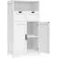 Armoire de salle de bain avec portes et tiroirs, armoire de rangement autoportante, tablettes réglables, pour le salon, la cuisine, le bureau personnel, blanc-38989656