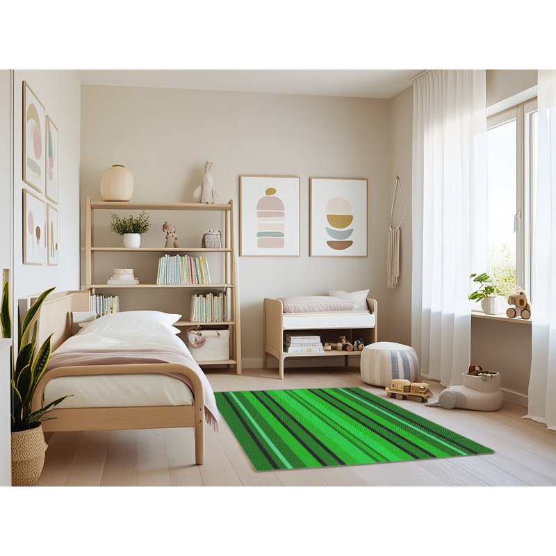Striped Indoor Rug, Rectangle 4' x 6'