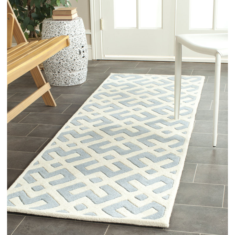 Tapis en laine touffeté à la main Teresita, Tapis de couloir 2 pi 3 po x 7 pi