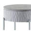 Table de bout grise et ultra brillante - Conception ovale et ronde moderne, support en métal, bois composite, plateau de table de 15 mm d'épaisseur, capacité de poids de 70 lb, rangement pratique