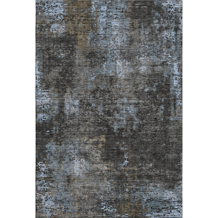 Premium Machine Washable Prisco Graphite Rug