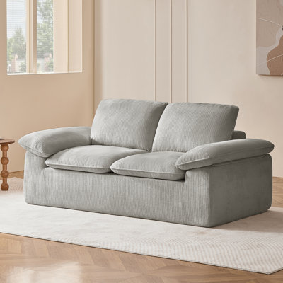 Canapé 74,8 po sans os, canapé 2 places avec coussins amovibles, canapé en chenille pour salon
