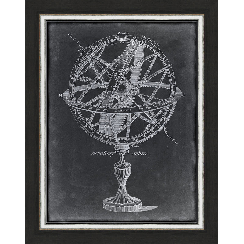 « armillary sphere on fusain i », impression encadrée