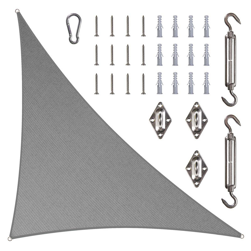 Voile d'ombrage avec quincaillerie Amgo, 18 pi x 26 pi, Gris