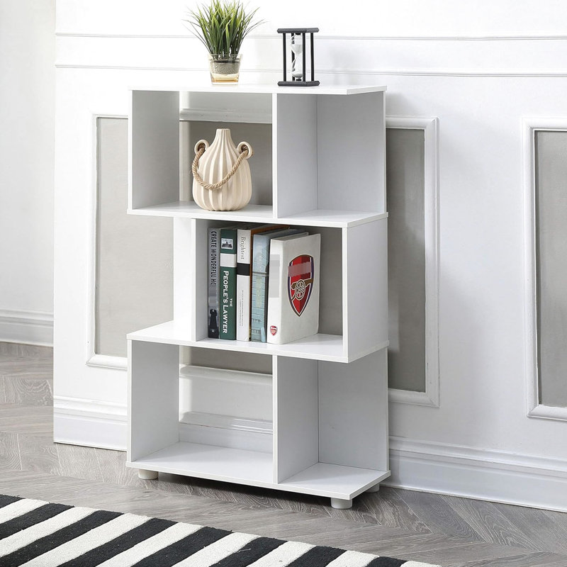 Bibliothèque blanche à 3 tablettes Staggered