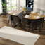 Modern 9-piece Dining Table Set, Mdf Two-tone Industrial Design For Kitchen