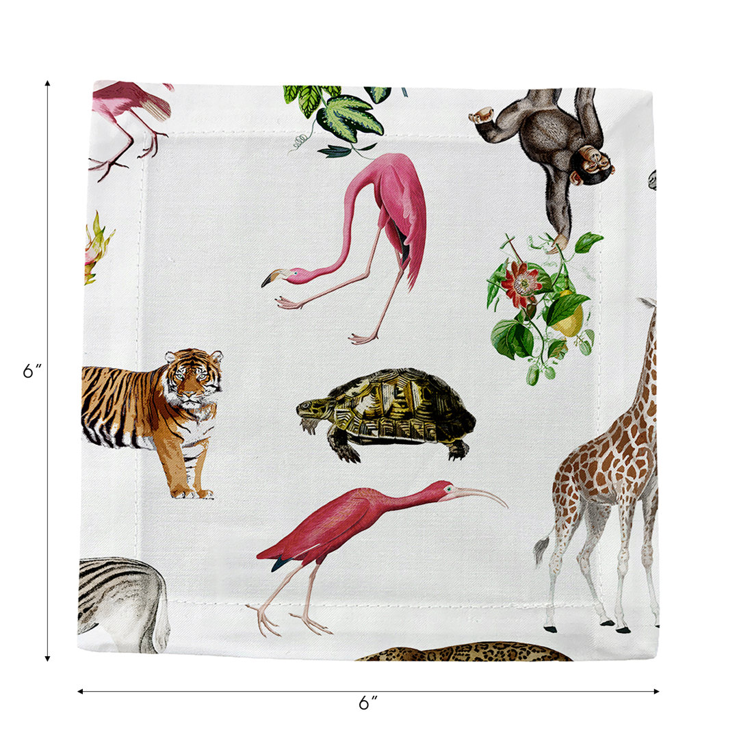 Exotix Natural Cotton Sateen Cocktail Napkins (Set of 4) Nicolette Mayer