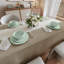  Service de table 12 pièces en porcelaine verte gaufrée avec design léger et durable résistant aux éclats pour 4