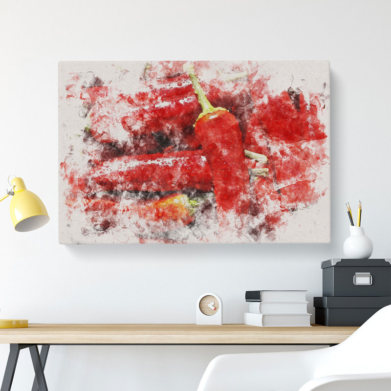 Red Chilli Peppers - Wrapped Canvas Print, 35cm H x 50cm W x 3cm D