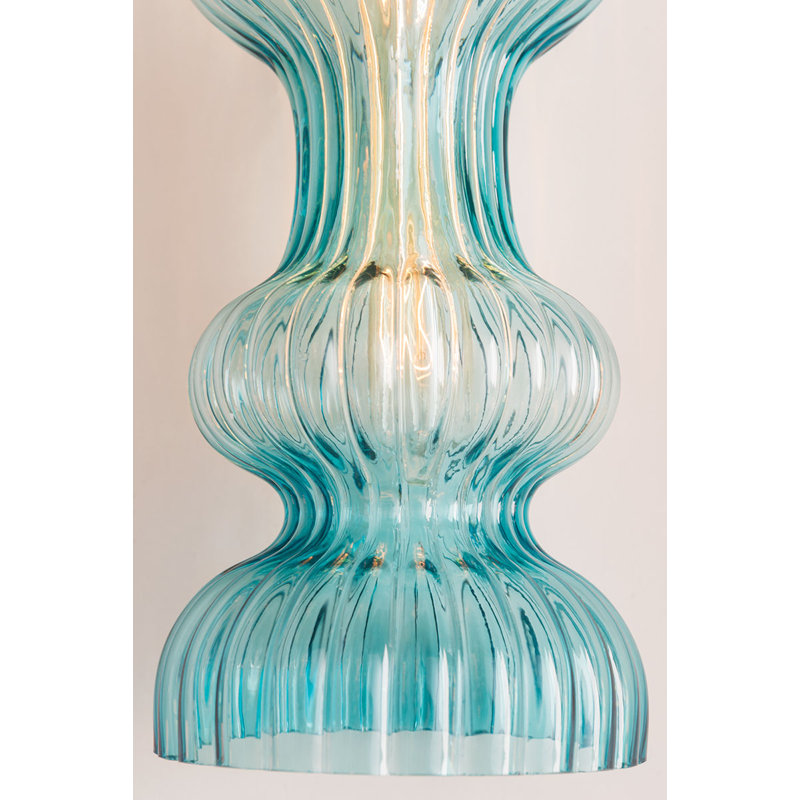 Pomfret 1 - Light Pendant, Aged Brass, Blue