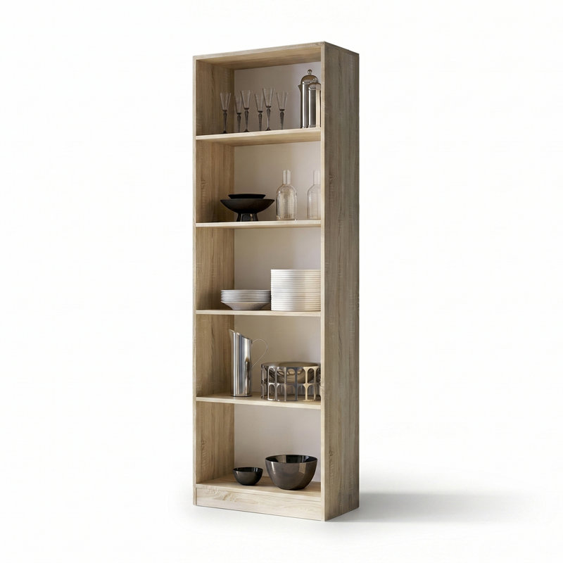 Bozman Solid Wood Bookcase, (5 Shelves) 71.65"H x 23.62"W x 11.81"D