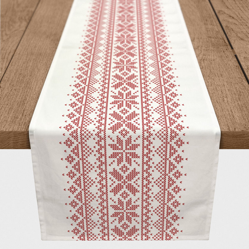 Knit Snowflakes Table Runner