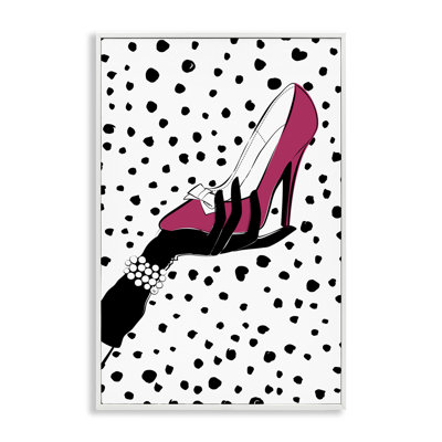 Chaussure rose à pois, estampe numérique par Martina Pavlova