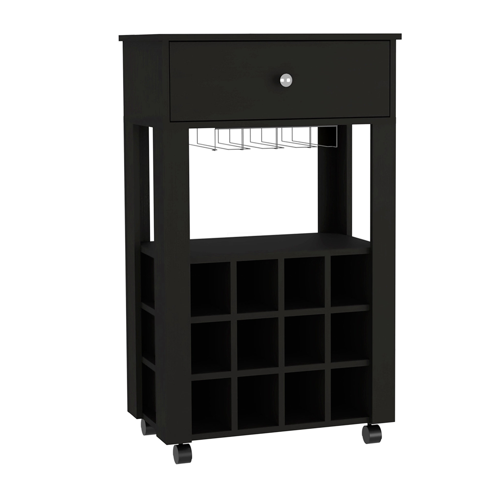 Latitude Run® Bar- Coffee Cart, Kitchen Or Living Room Cabinet Storage ...