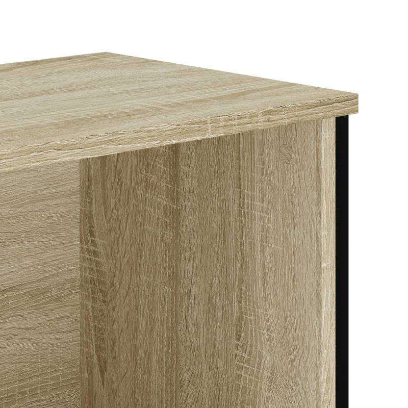 Bibliothèque vidaXL Bois d'ingénierie, métal, Chêne sonoma, (3 tablettes) H 41,7 po x l 31,5 po x P 12,2 po