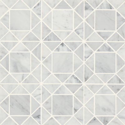Monet 11.75 in. x 11.75 in. Grid Honed Marble Tile