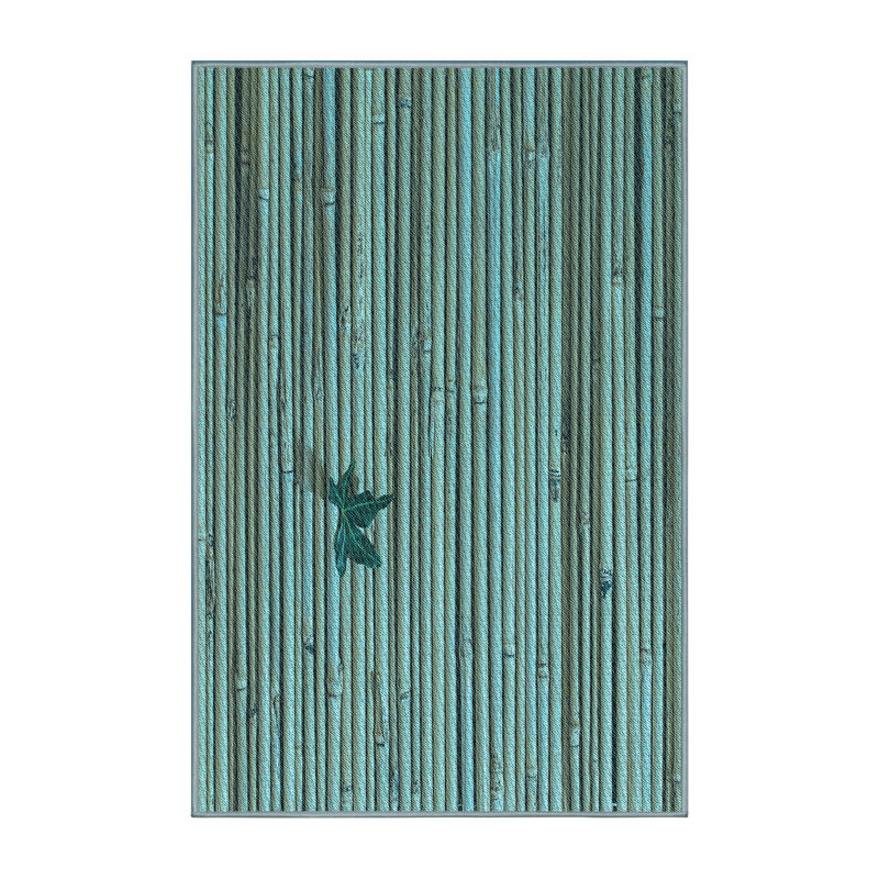 Tapis bleu tissé à la machine, Rectangle 6 pi x 9 pi