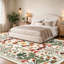 80 x 150cm Vintage Beige Deer Animal Rug, Washable Ultra Soft Upgraded TPR Non-Slip Low-Pile Non-Shedding Area Rug, Pet Friendly Carpet for Lounge, Bedroom, Nursery & Kids Playroom