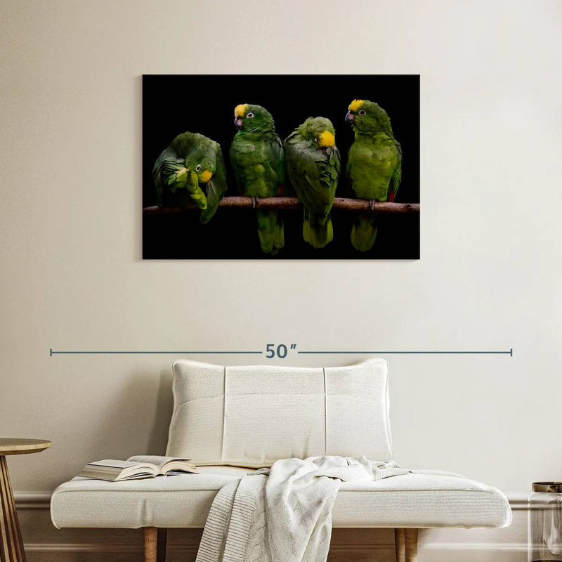 Crowle Crowned Parrots, 24" H x 36" W