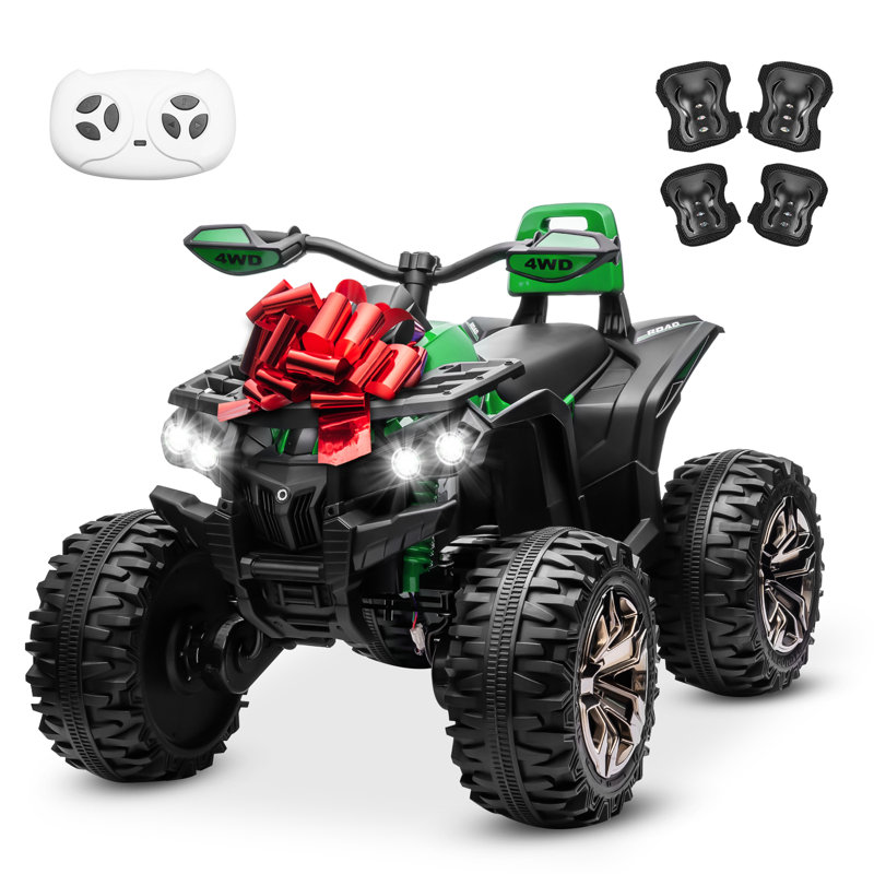 VTT 24 places 2 places pour enfants, quad électrique 4 roues motrices avec télécommande parentale, moteurs 4 x 200 W, lumières DEL, Bluetooth et suspension