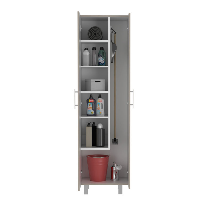 Armoire de rangement haute d'angle Nala, Beige