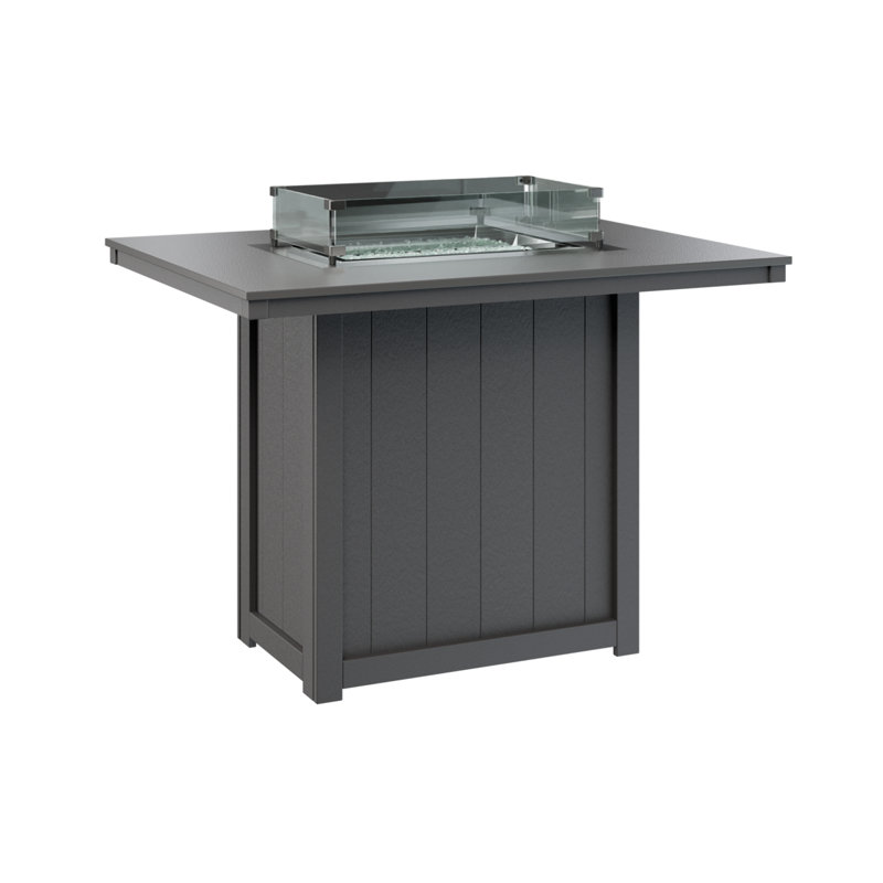 Foyer de table berlinois Donoma, H 39 po x l 41 po x P 54 po, Plateau martelé en acier inoxydable avec base gri