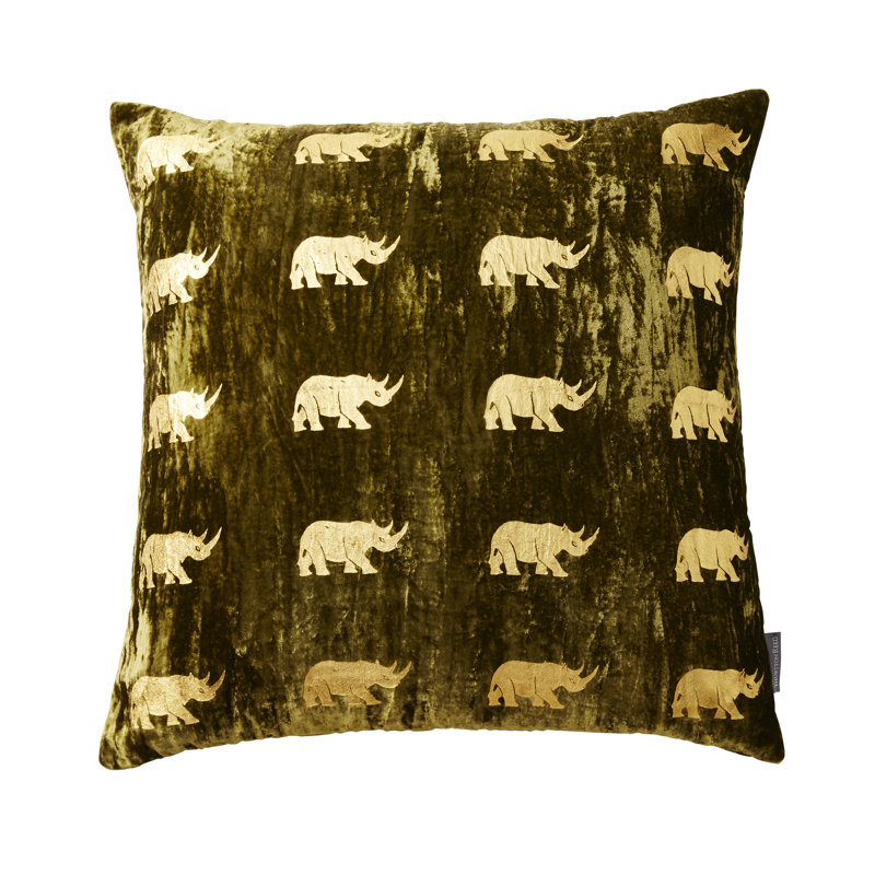 Arusha Animal Print Feather Throw Pillow, Green