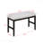 1-Piece Wooden Bench - Upholstered Soft Neutral Tone Seat, Dark Finish Legs
