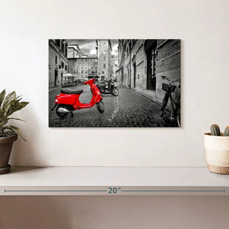 Vespa rouge Sirci Pop, H 8 po x l 12 po