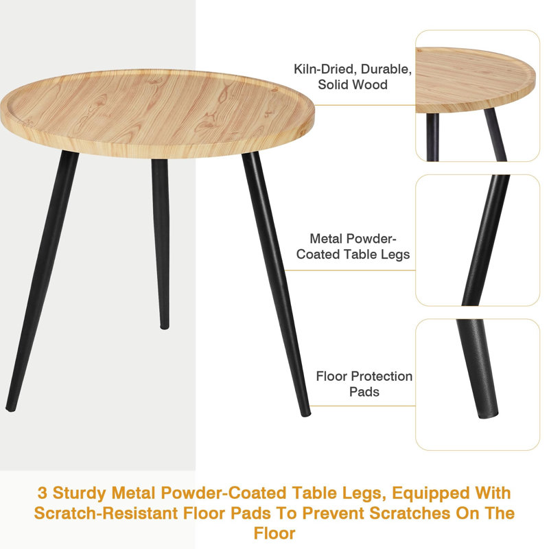 Petite table de bout ronde, Light Wood