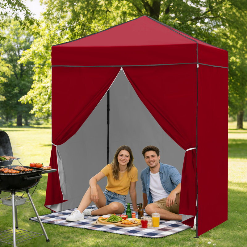 Auvent escamotable 6 x 4 pi avec 4 parois latérales amovibles, abris de jardin faciles à installer, Bourgogne