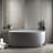 47'' Independent Solid Surface Resin Stone Bathtub, A Modern Designed Independent Bathtub With Pop-up Drainage And Overflow Pipes, Suitable For Small Households